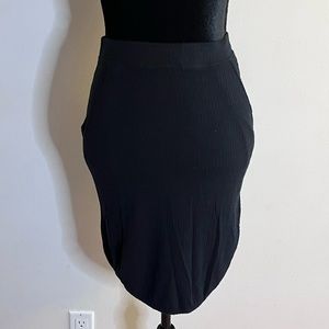 Lush Black Midi Skirt
